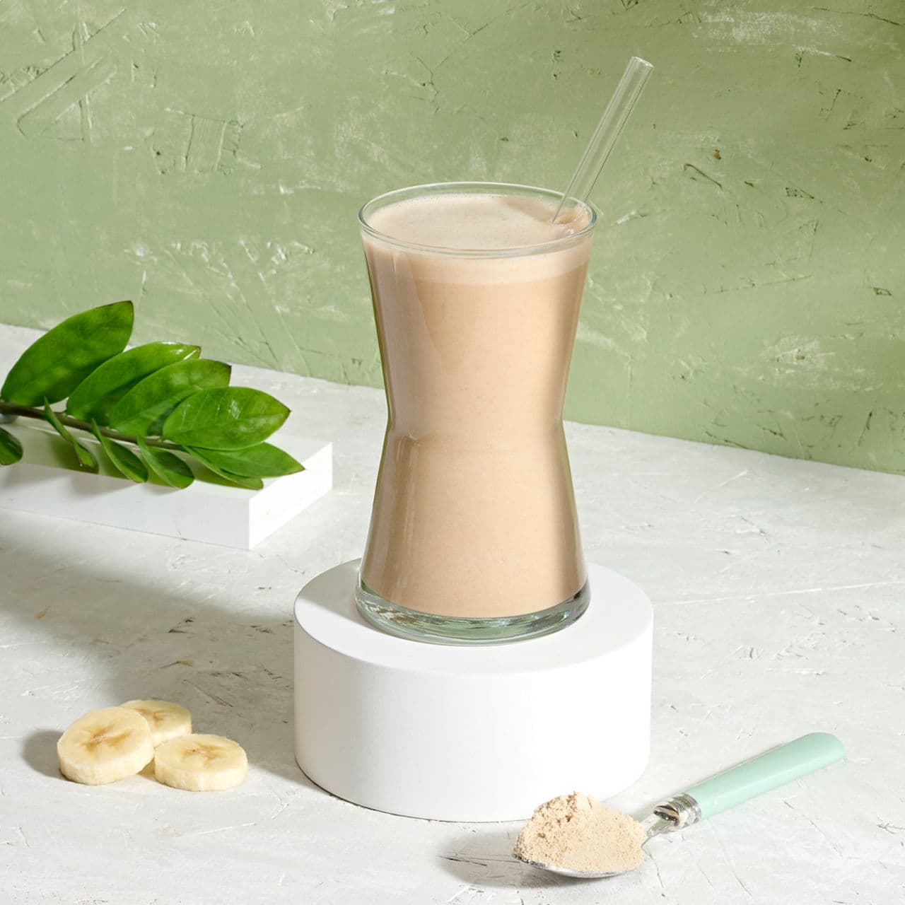 Frullato Tri Blend Select gusto Banana preparato nel bicchiere